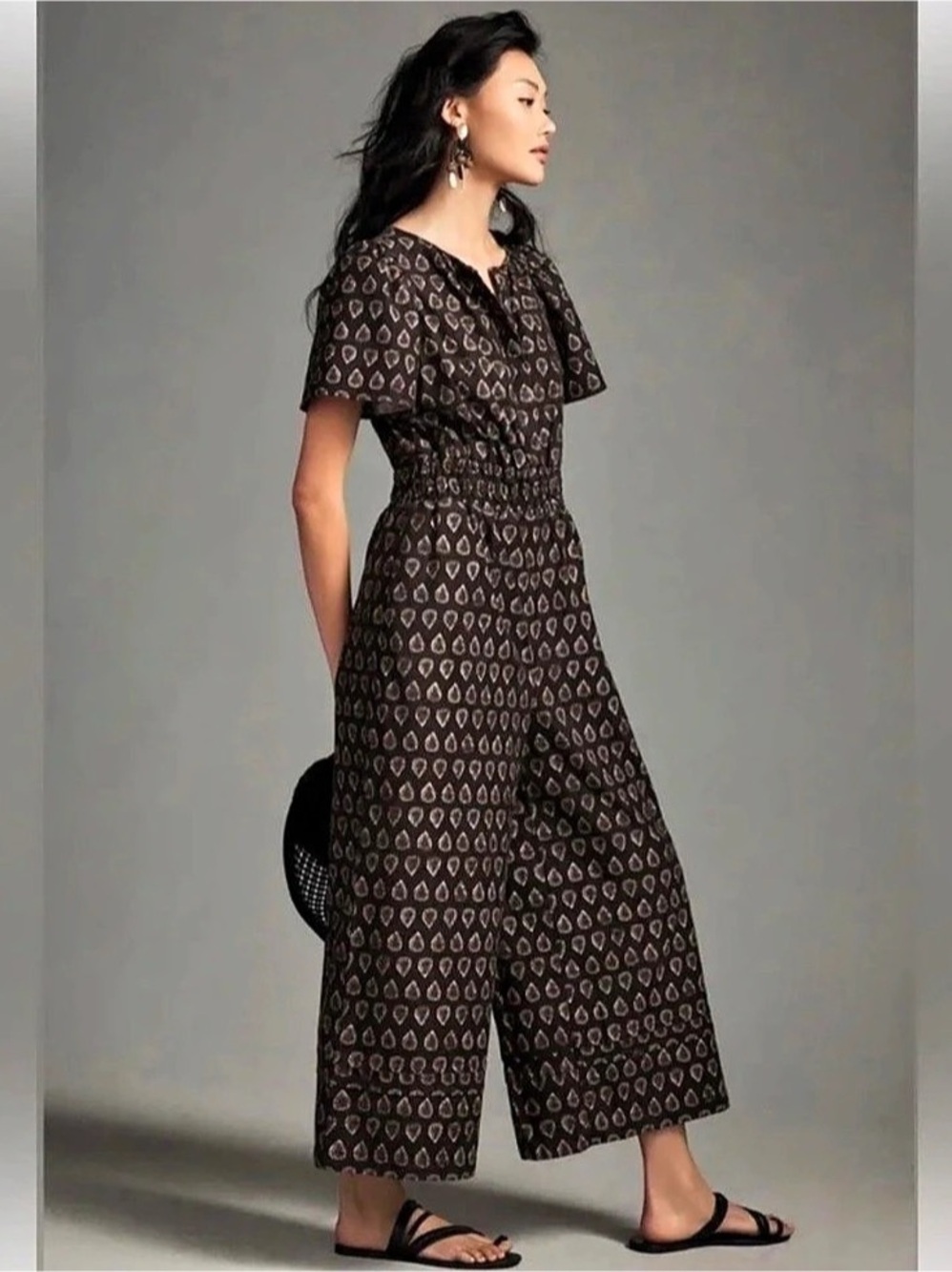 Anthropologie Somerset Jumpsuit in Black Motif